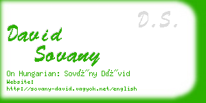 david sovany business card